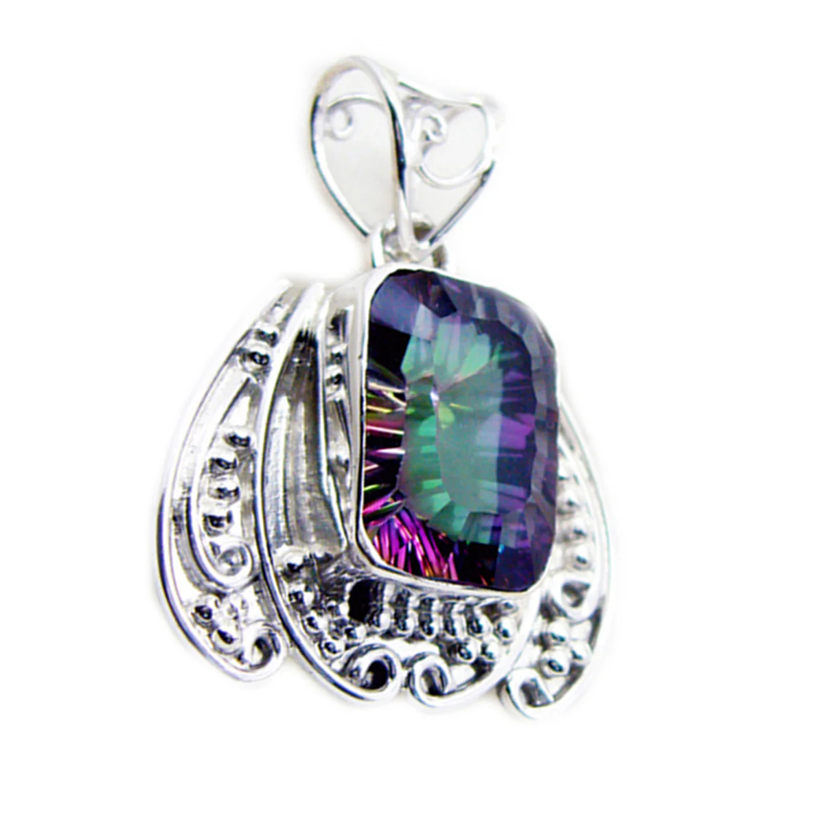Mystic Quartz Statement Moroccan 925 Silver Solitaire Ivy Rope-Wire multicolor Pendant Jewelry - Image 3