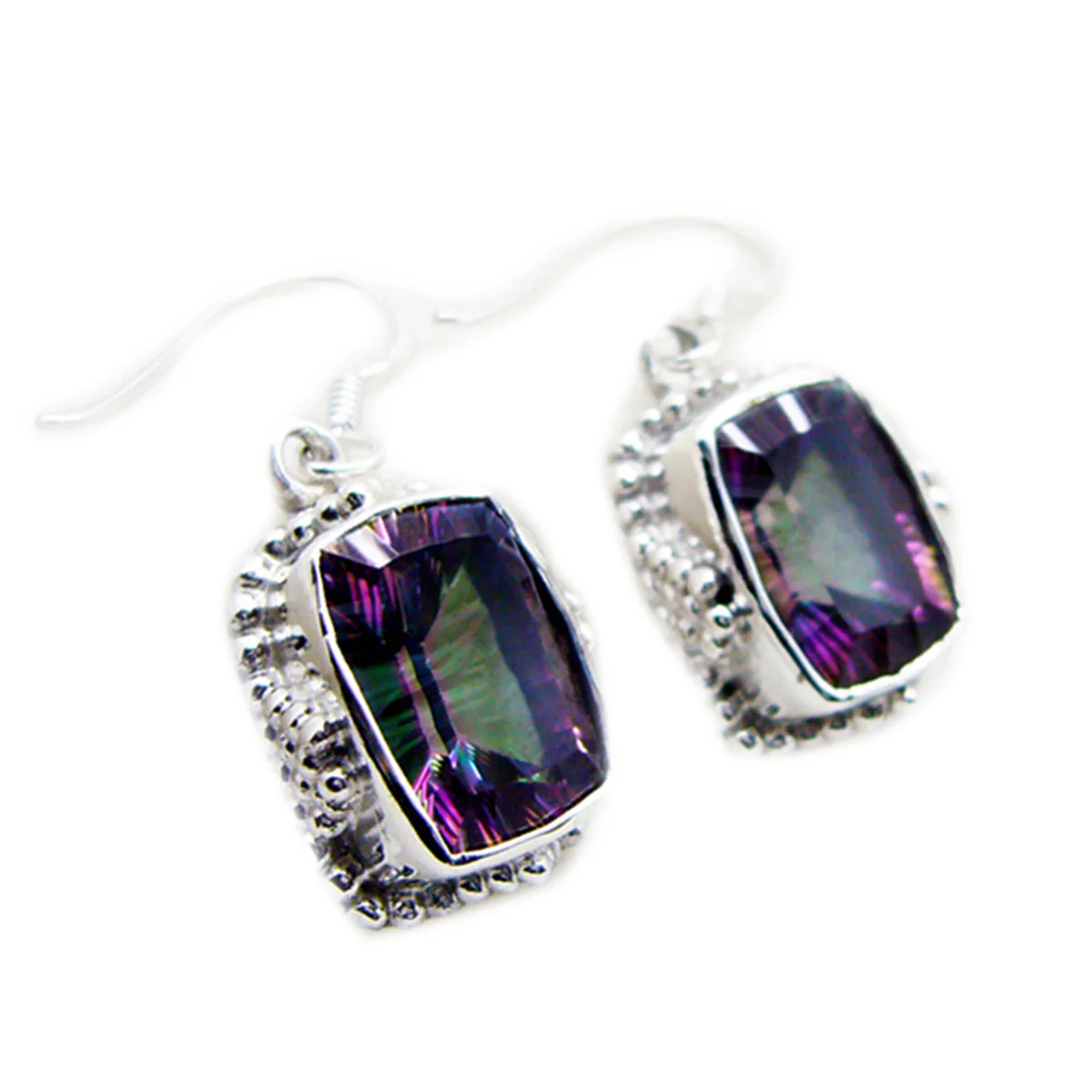 Mystic Quartz Turkish Victoria multiple Dangle multicolor Sterling Silver Earring - Image 2