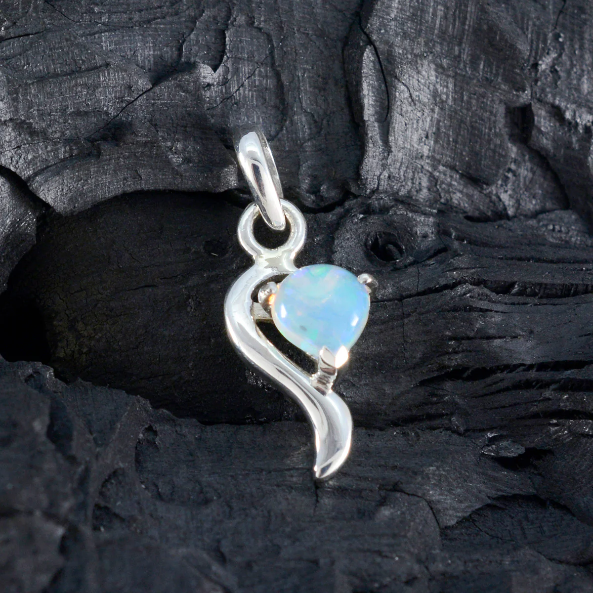 Opal Minimalist Japanese 92.5 Silver Solitaire Yuna valentine White Pendant Jewellery - Image 4