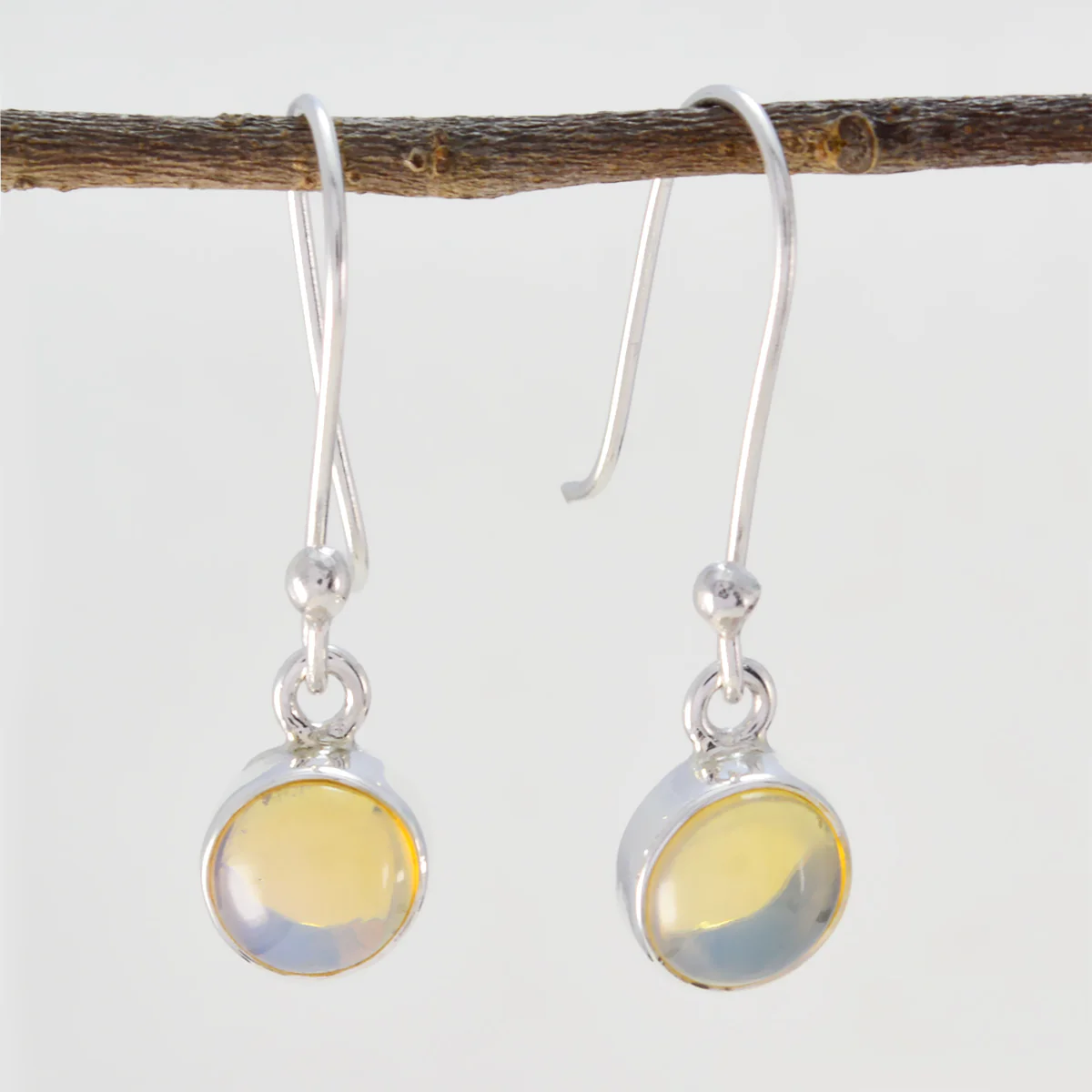 Opal Russian Carolina multiple Dangle White Silver Earring - Image 2