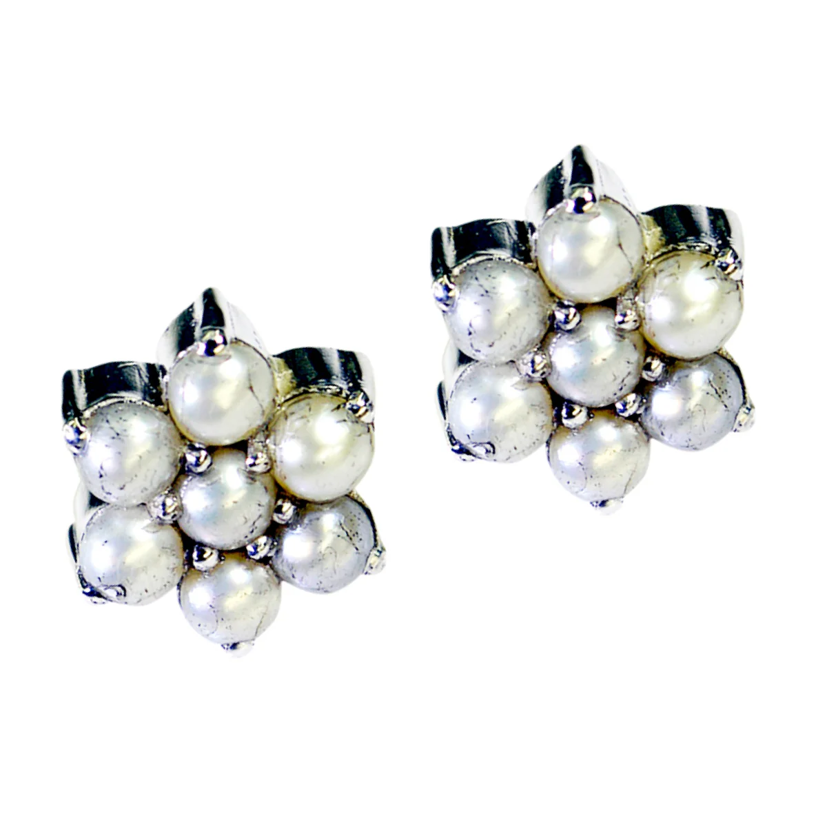 Pearl Italian Laura multiple Stud White 92.5 Silver Earring - Image 2