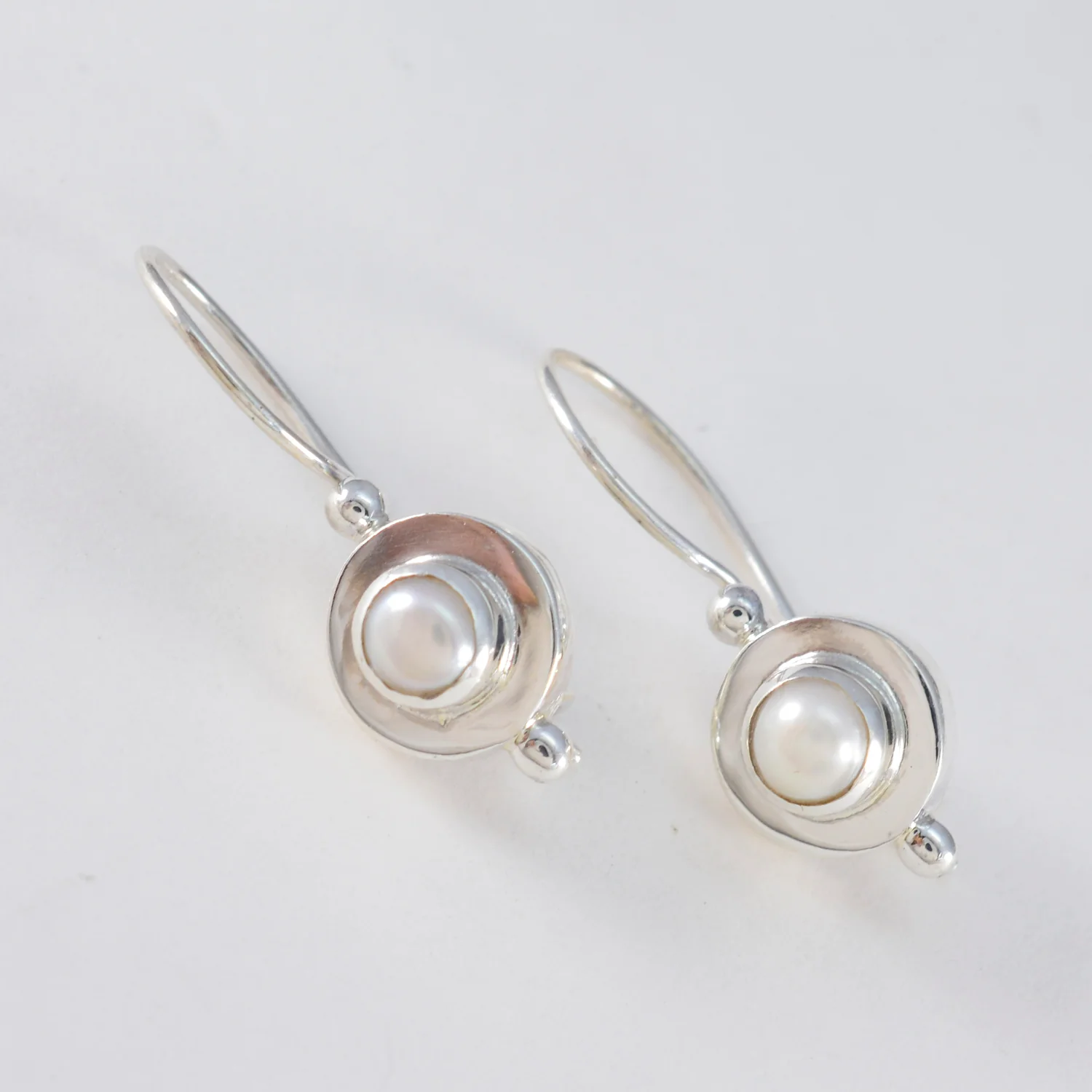 Pearl Korean Mariana multiple Dangle White 925 Silver Earring - Image 2