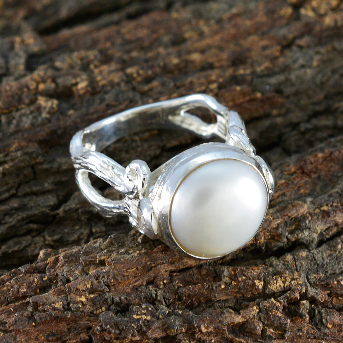 Pearl Solitaire Egyptian Sterling Silver White Gems Versatile Contemporary Ring Jewellery - Image 3