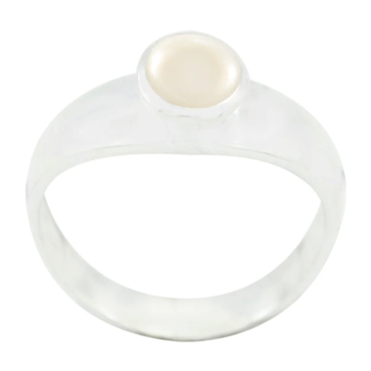 Pearl Solitaire Turkish Silver White Gemstone Whisper-thin Abstract Ring Jewellery