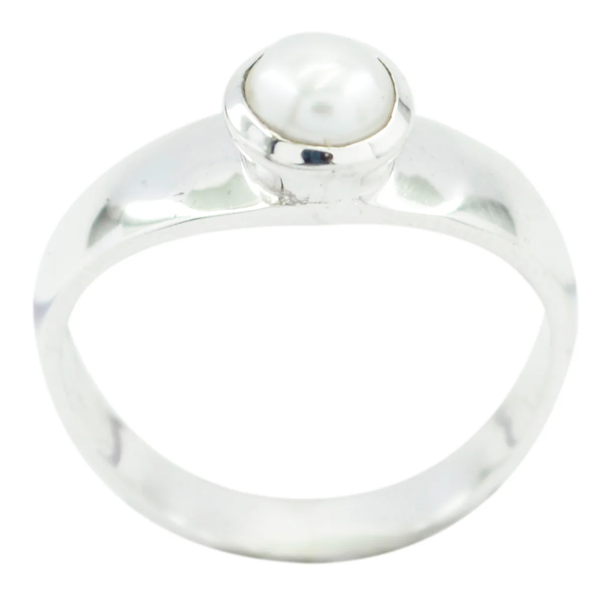 Pearl Solitaire Turkish Silver White Gemstone Whisper-thin Abstract Ring Jewellery - Image 2