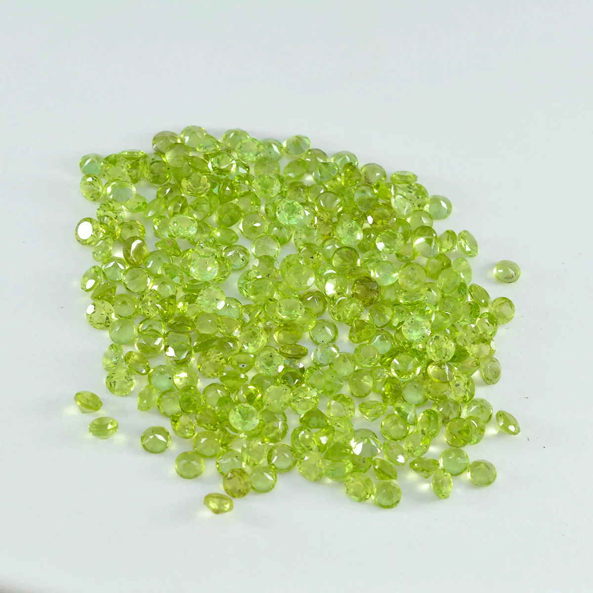 Peridot 10PC Tiny 4x4 MM Round Faceted Green Brilliant Semi Precious Loose Gemstones - Image 3