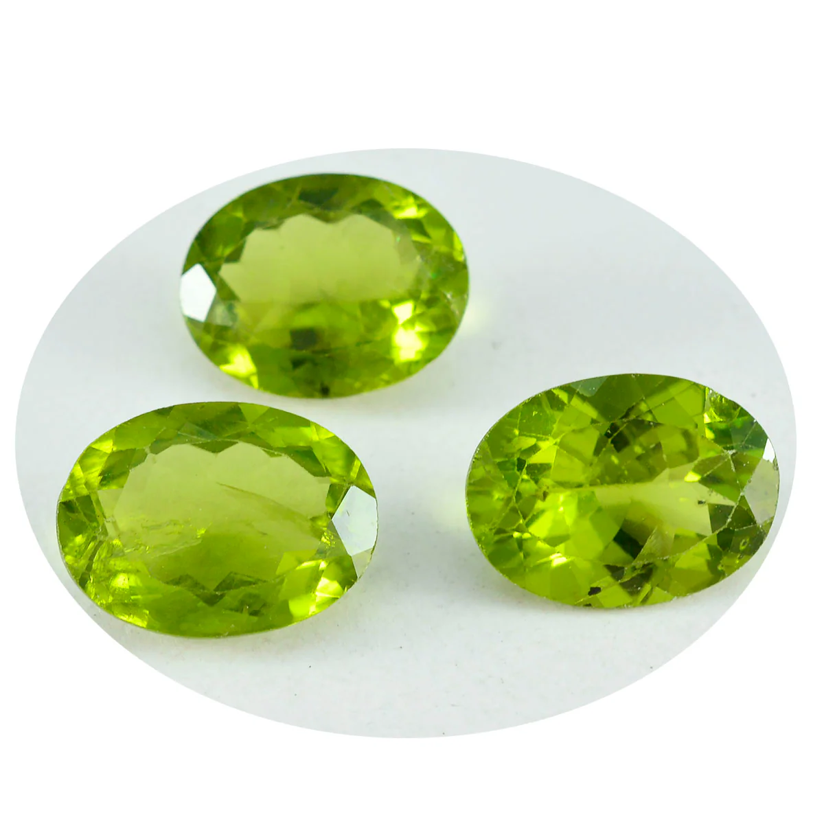Peridot 1PC Chunky 15x20 MM Oval Faceted Green Genuine Semi Precious Loose Gems - Image 3
