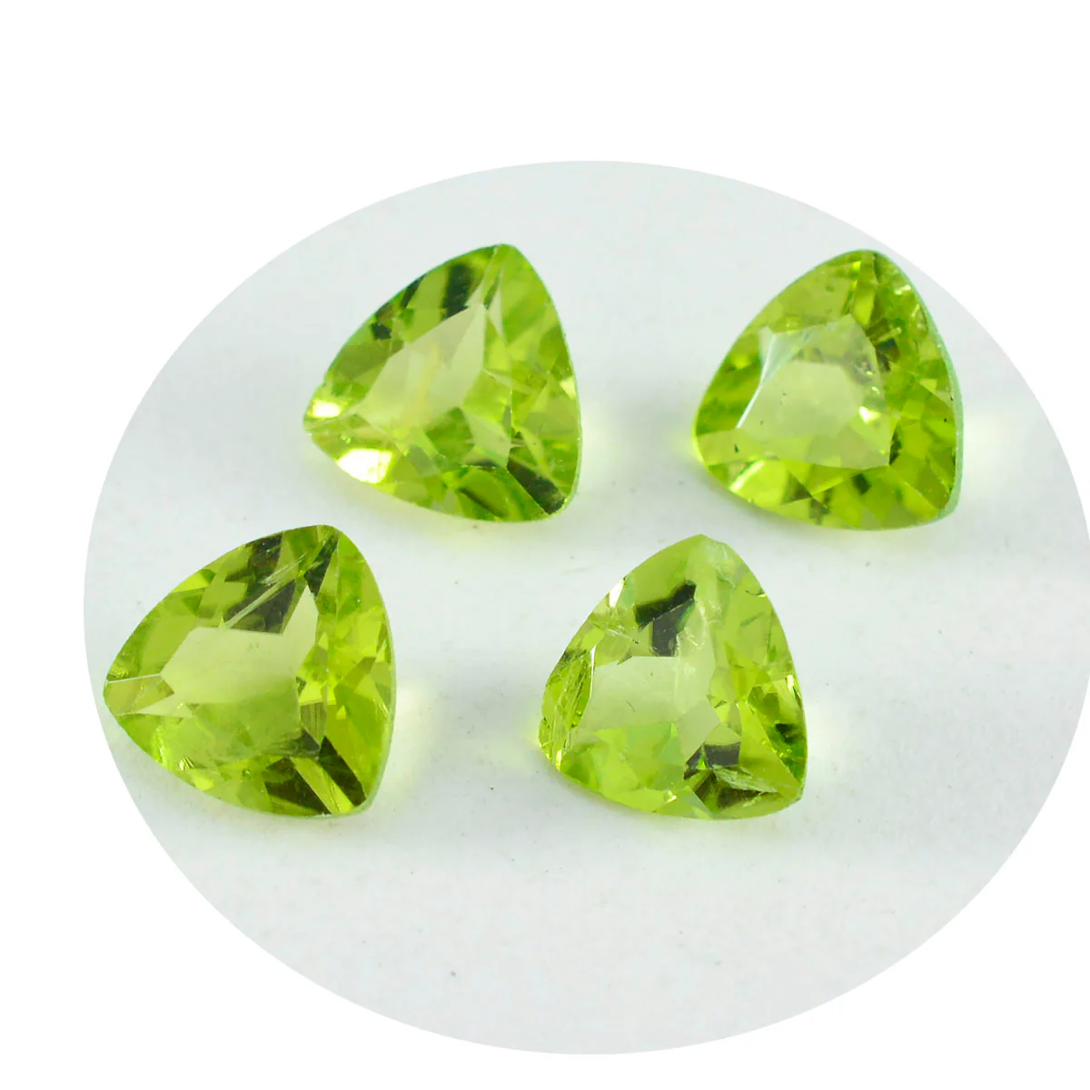 Peridot 1PC Chunky 16x16 MM Triangle Faceted Green Pure Semi Precious Loose Gemstones - Image 2