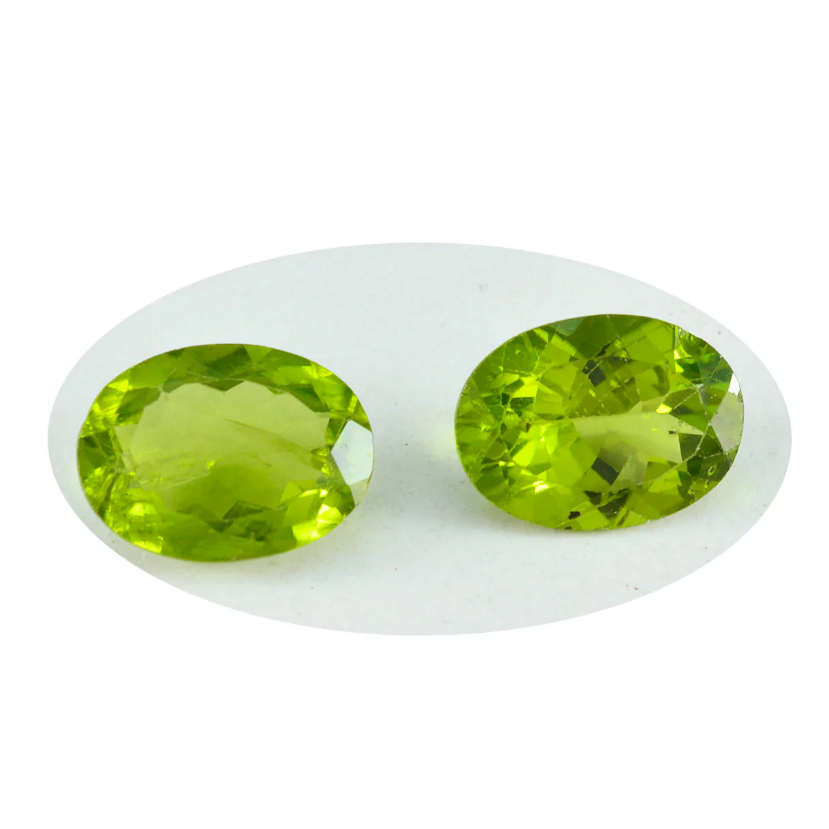 Peridot 1PC Large 9x11 MM Oval Faceted Green Luster Semi Precious Loose Gemstones - Image 2
