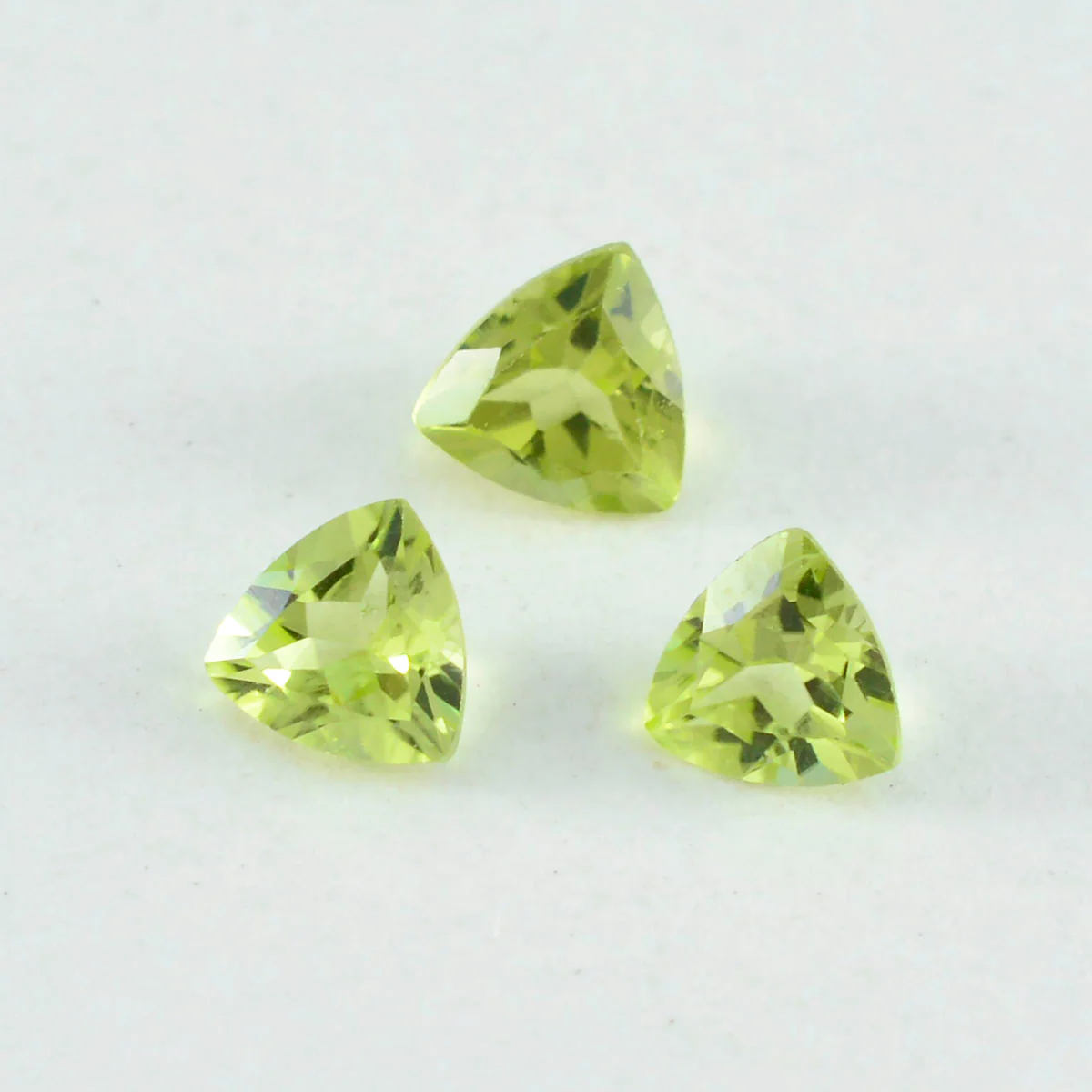Peridot 1PC Medium 9x9 MM Triangle Faceted Green Lustrous Semi Precious Gems - Image 2