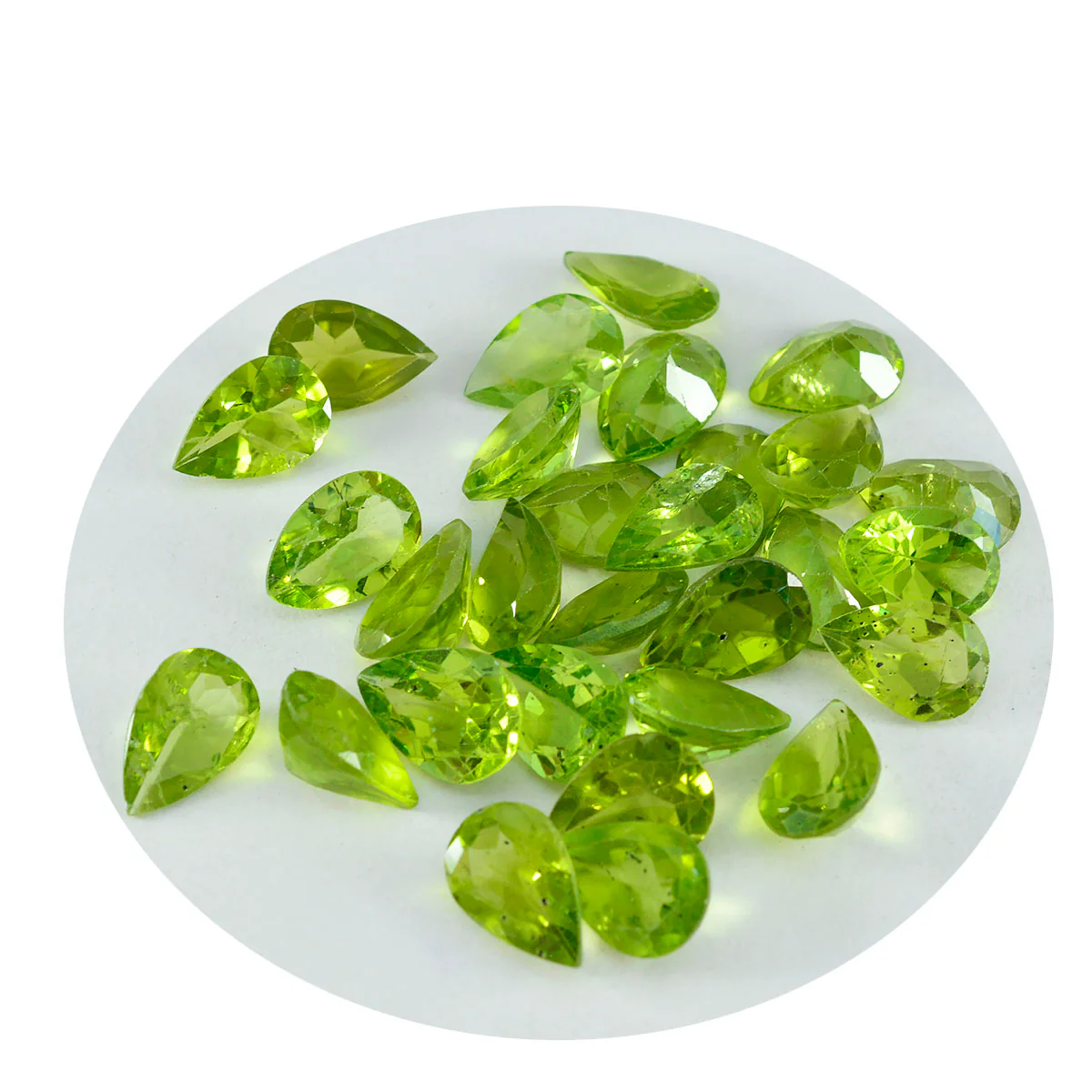 Peridot 1PC Small 7x9 MM Pear Faceted Green Superior Semi Precious Loose Gemstone - Image 3