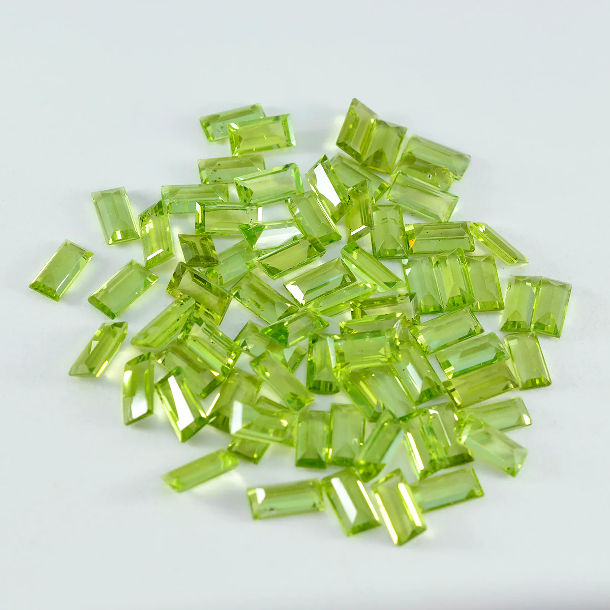 Peridot 1PC Tiny 4x8 MM Baguette Faceted Green Splendid Semi Precious Gems - Image 3