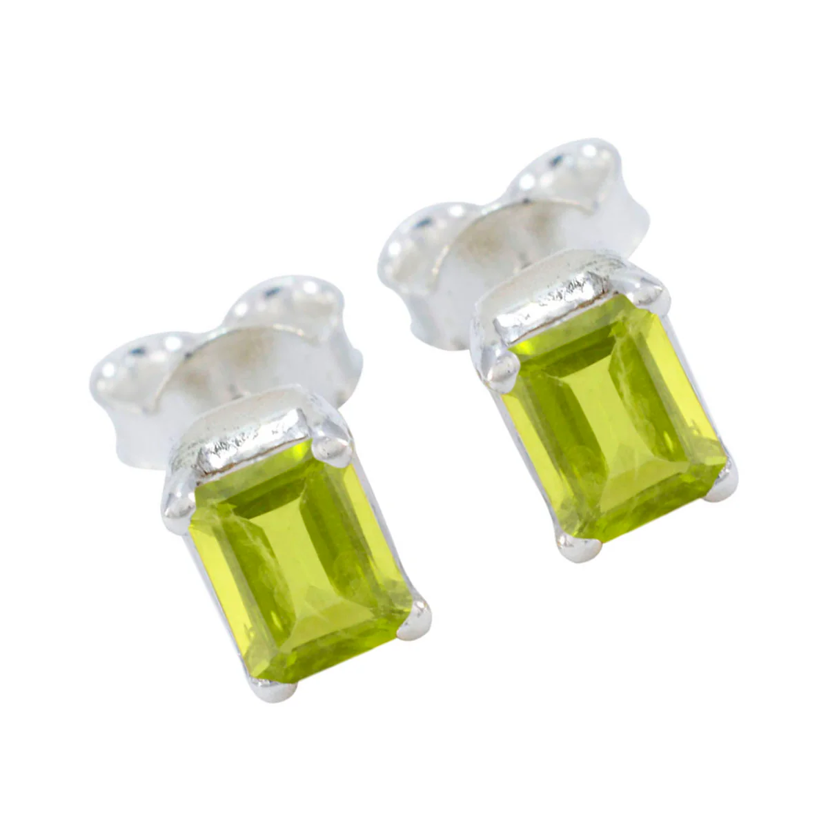 Peridot Australian Grace Solitaire Stud Green Silver Earring - Image 3
