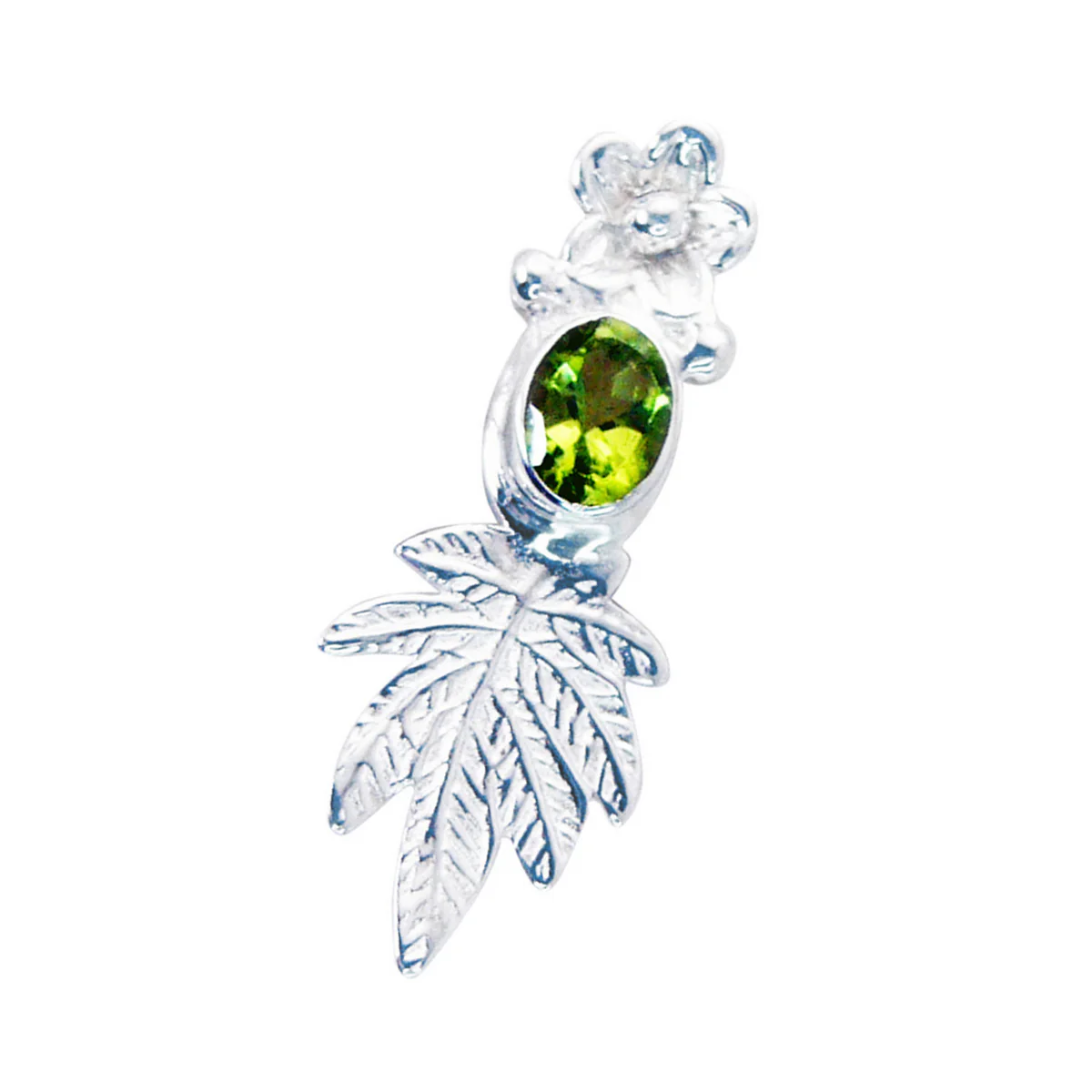 Peridot Featherlight Italian 925 Silver Solitaire Alice propsel Green Pendant Jewelry - Image 3