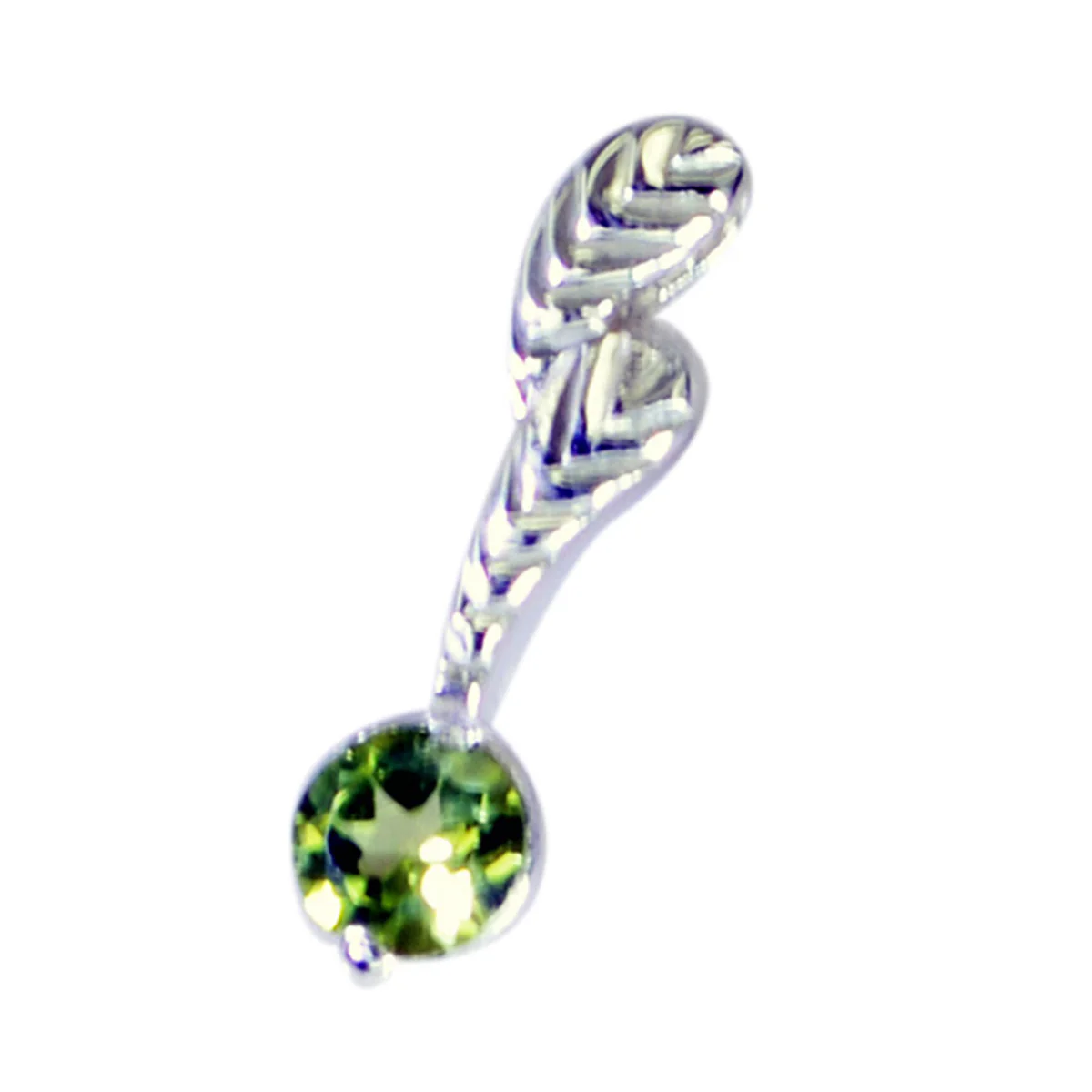 Peridot Featherlight Italian 925 Silver Solitaire Aria Graceful Green Pendant Jewelry - Image 3