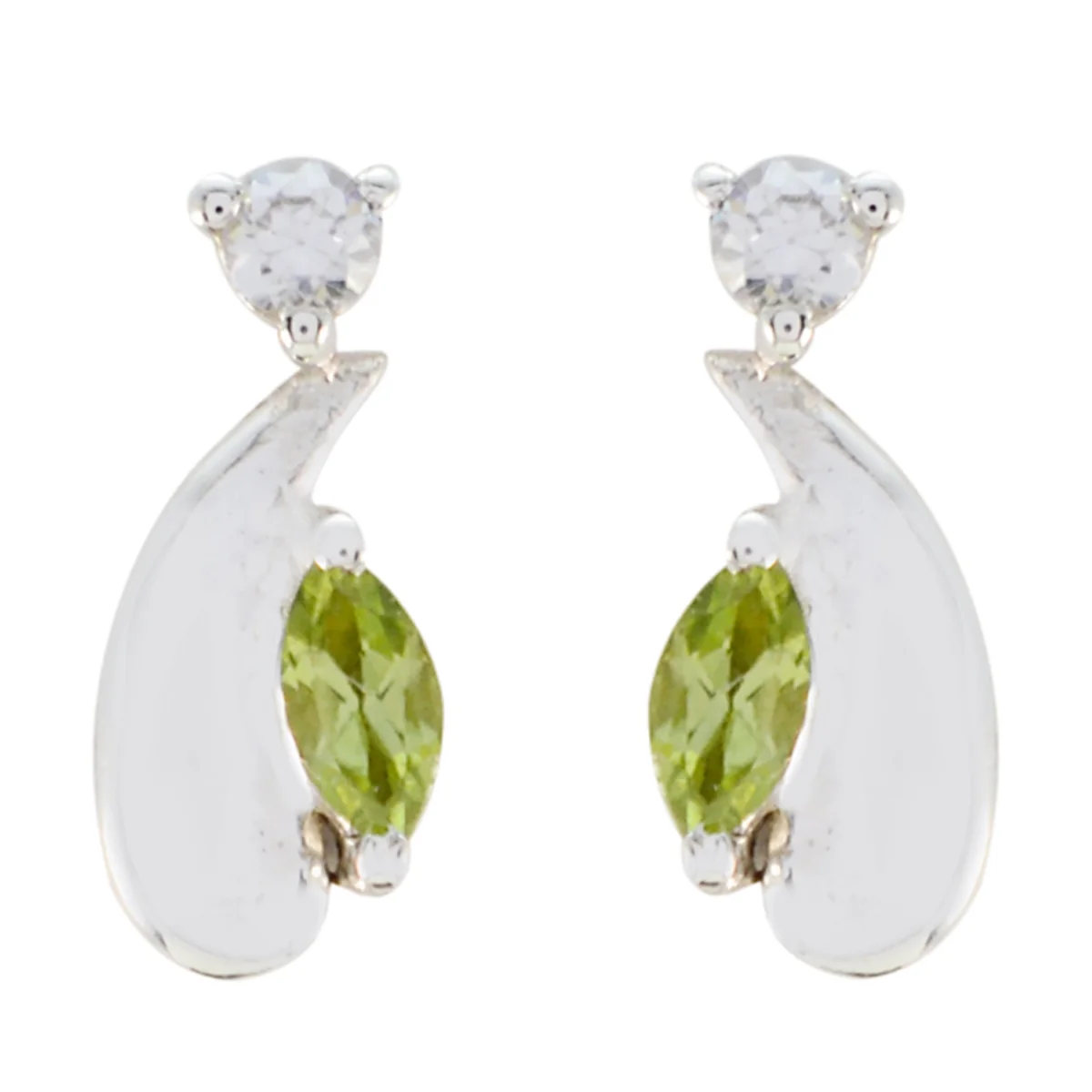 Peridot Italian Micaela multiple Stud Green Sterling Silver Earring