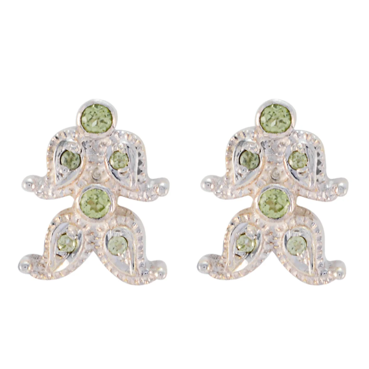Peridot Japanese María multiple Stud Green 925 Silver Earring