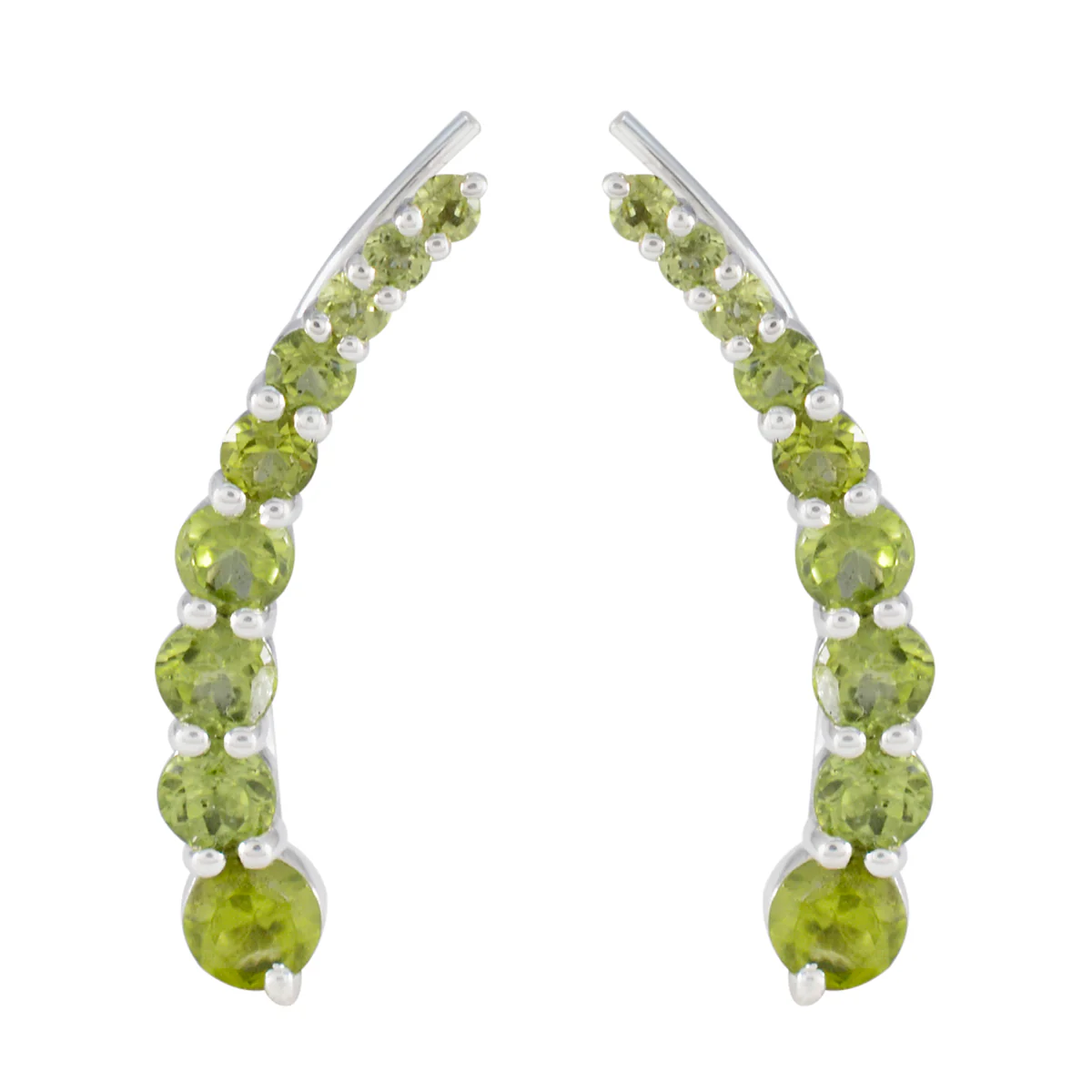 Peridot Korean Ana multiple EarCuff Green 92.5 Silver Earring