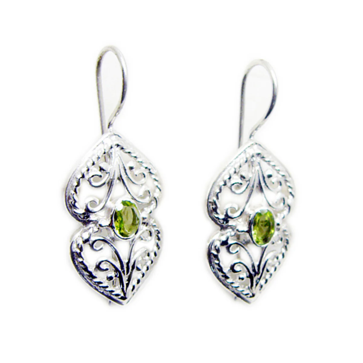 Peridot Latin American Alice Solitaire Dangle Green 92.5 Silver Earring