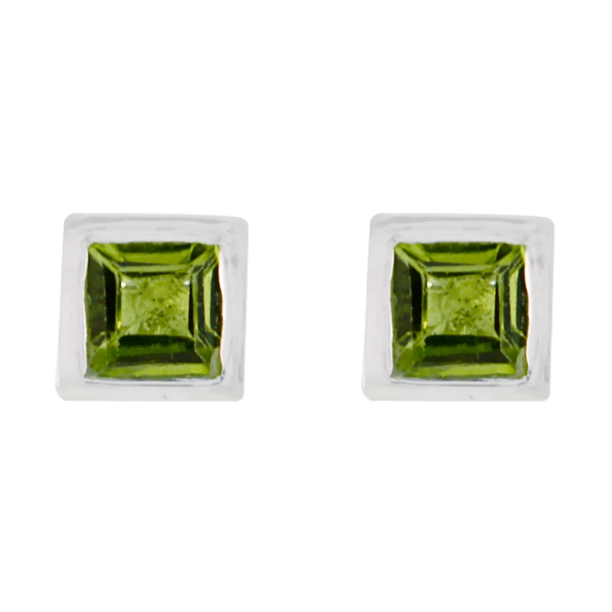 Peridot Mexican Giulia Solitaire Stud Green 92.5 Silver Earring