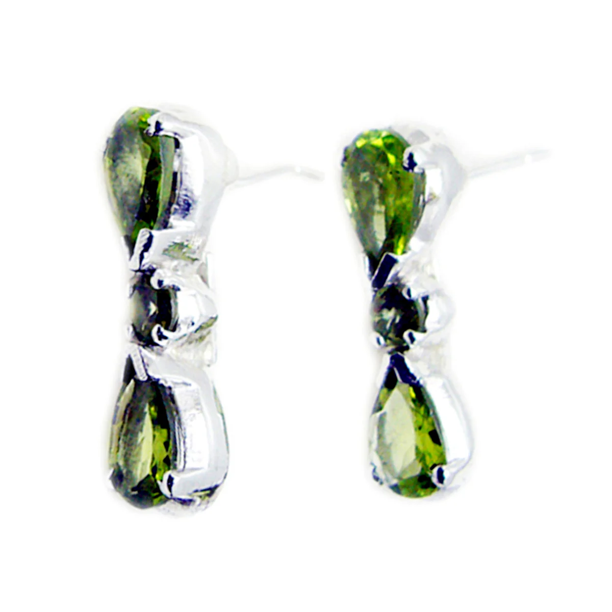 Peridot Mexican Julia multiple Stud Green 925 Sterling Silver Earring