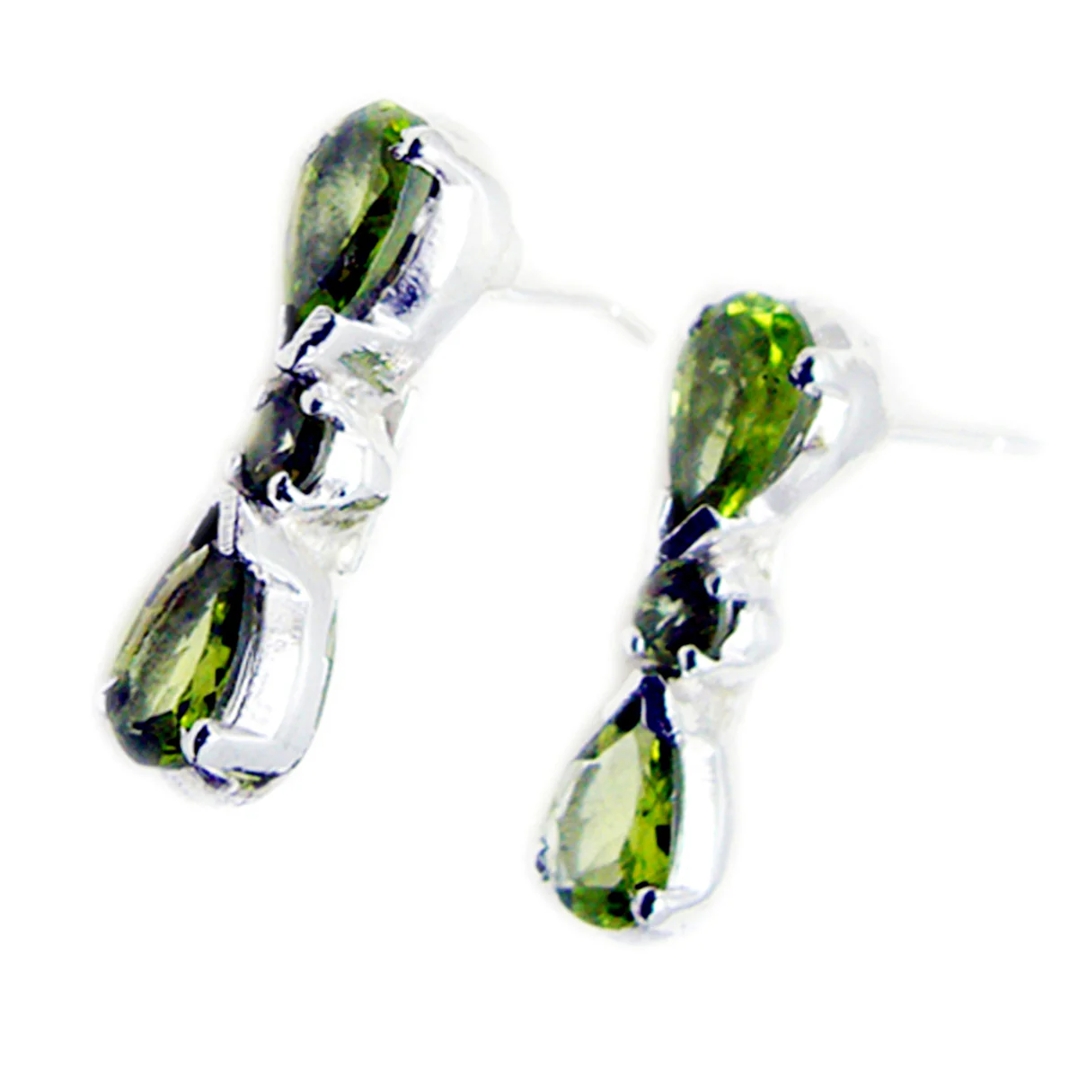 Peridot Mexican Julia multiple Stud Green 925 Sterling Silver Earring - Image 2