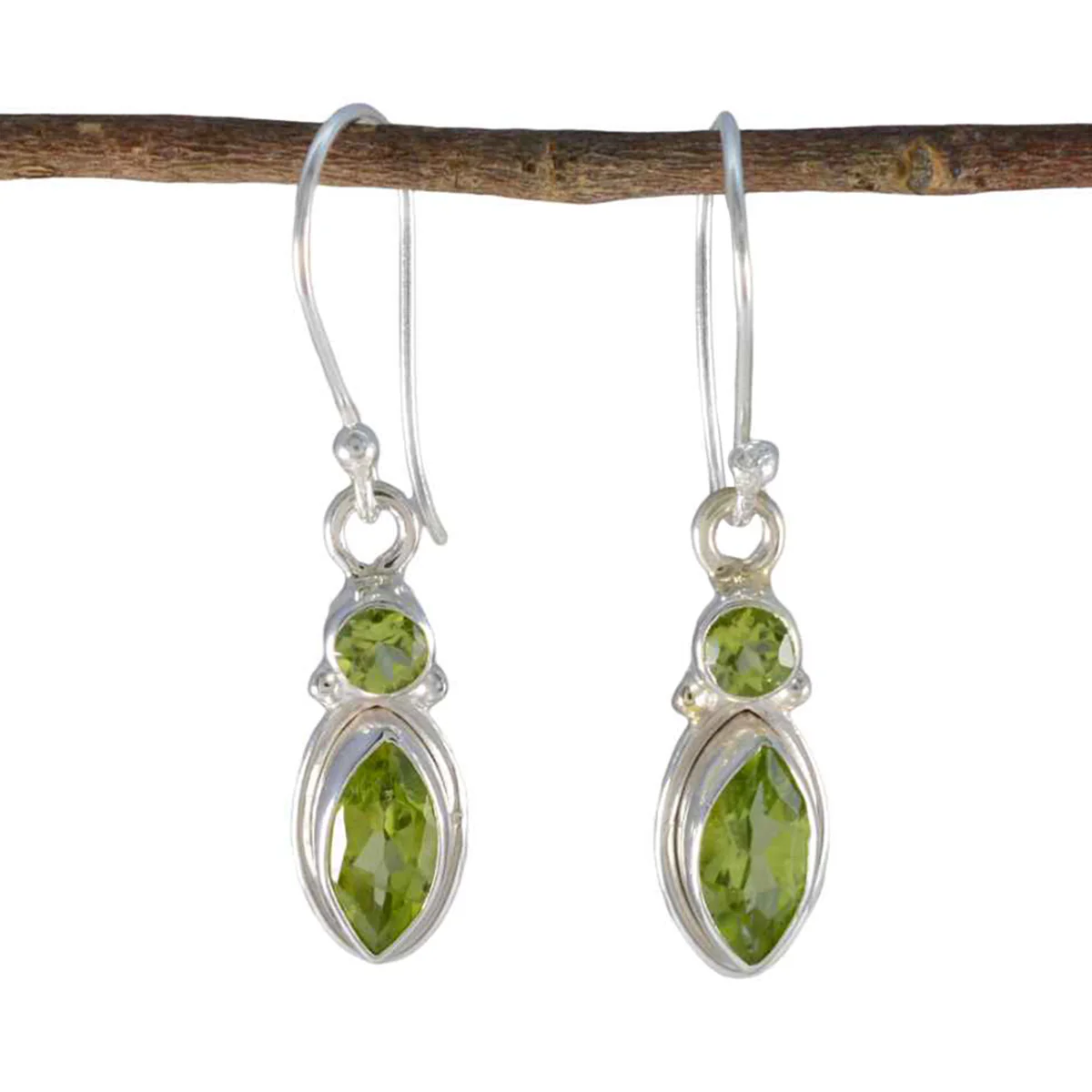 Peridot Moroccan Bella Toi et Moi Dangle Green 925 Sterling Silver Earring