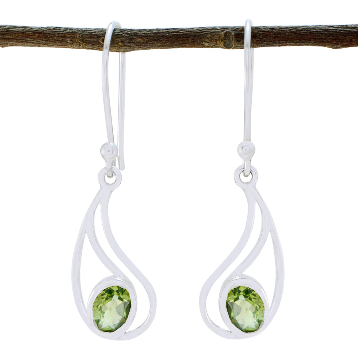 Peridot Moroccan Ellie Solitaire Dangle Green 925 Sterling Silver Earring