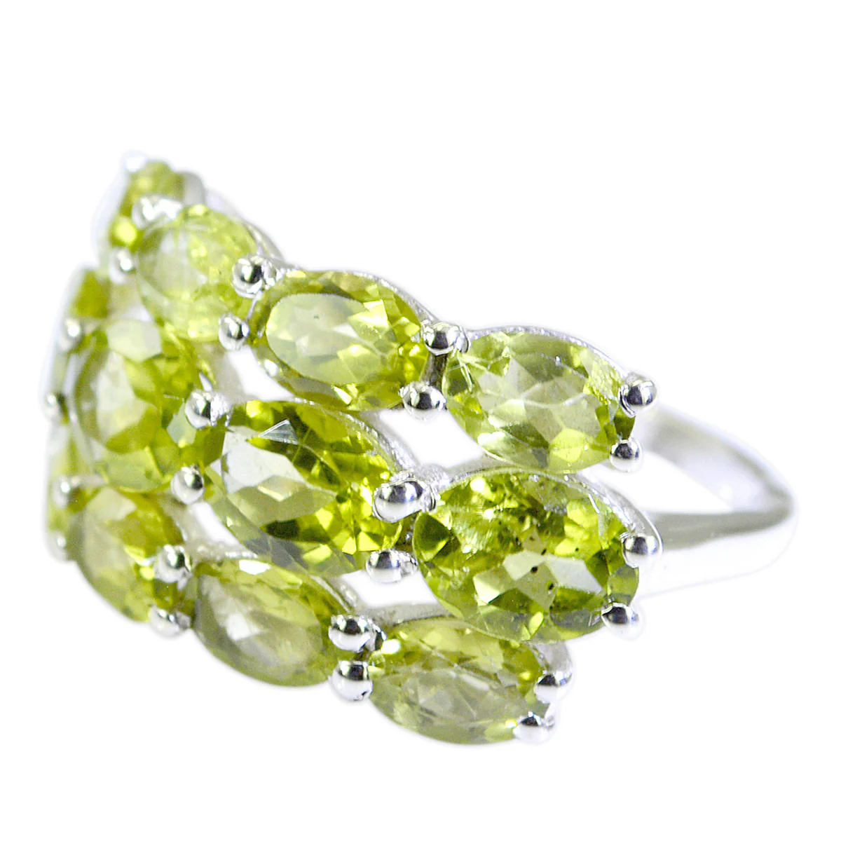 Peridot multiple German 925 Silver Green Gemstone Minimal Romantic Ring Jewellery - Image 2