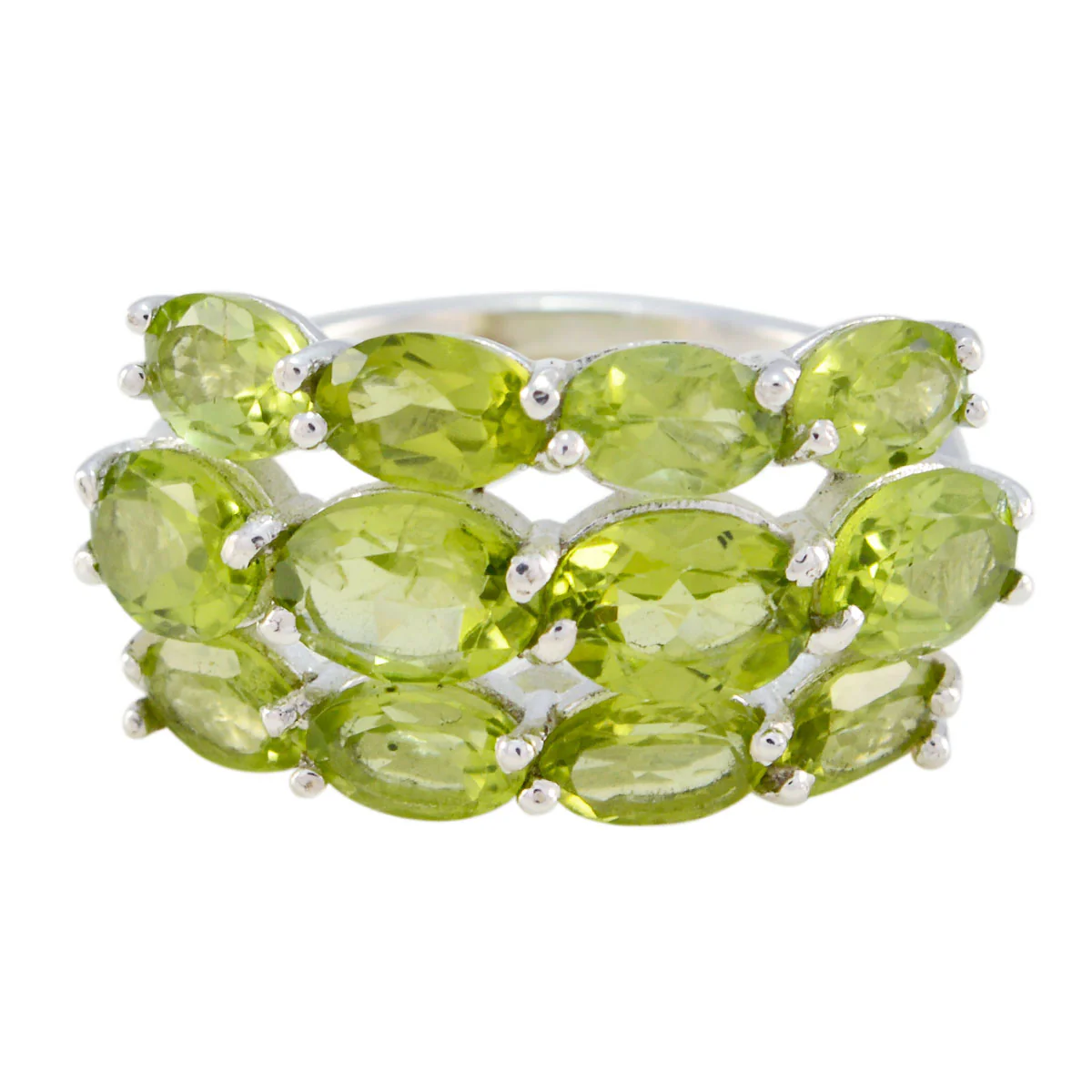 Peridot multiple German 925 Silver Green Gemstone Minimal Romantic Ring Jewellery - Image 3