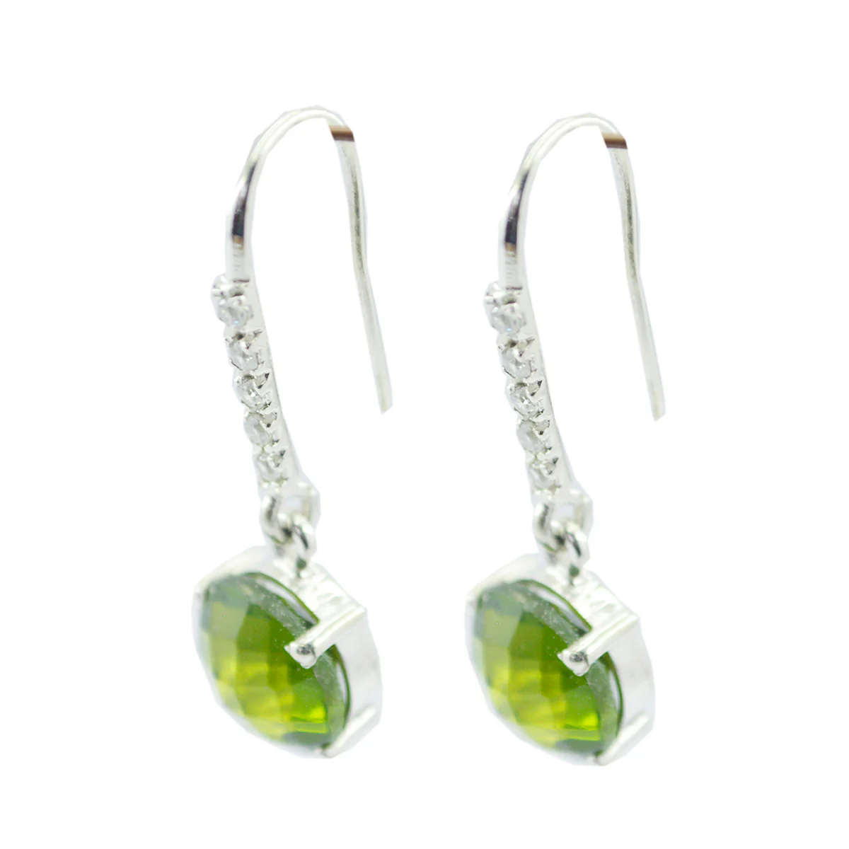 Peridot Russian Pauline multiple Dangle Green Silver Earring