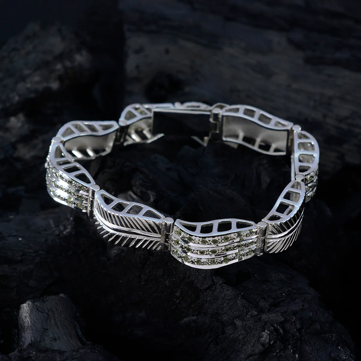 Peridot Singles’ Day Versatile Green Silver Tennis Bracelet - Image 3