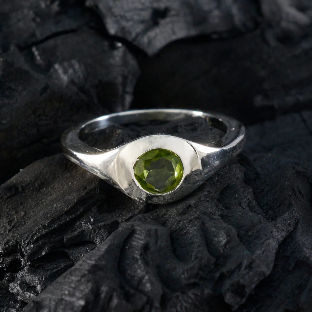 Peridot Solitaire African 925 Sterling Silver Green Gems Featherlight Trendy Ring Jewellery - Image 4