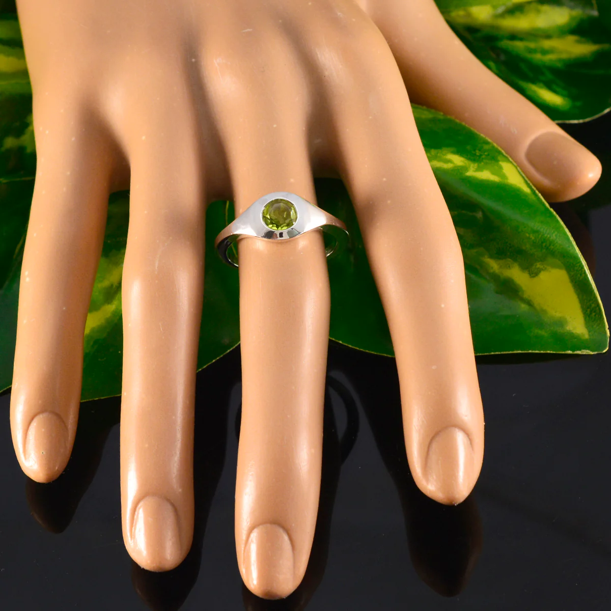 Peridot Solitaire African 925 Sterling Silver Green Gems Featherlight Trendy Ring Jewellery - Image 5