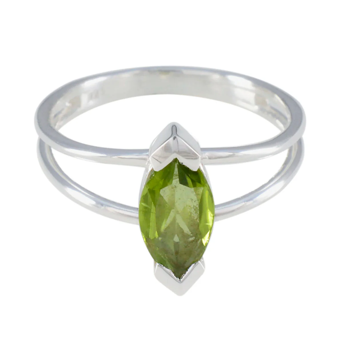 Peridot Solitaire American 92.5 Silver Green Gemstones Whisper-thin Trendy Ring Jewelry