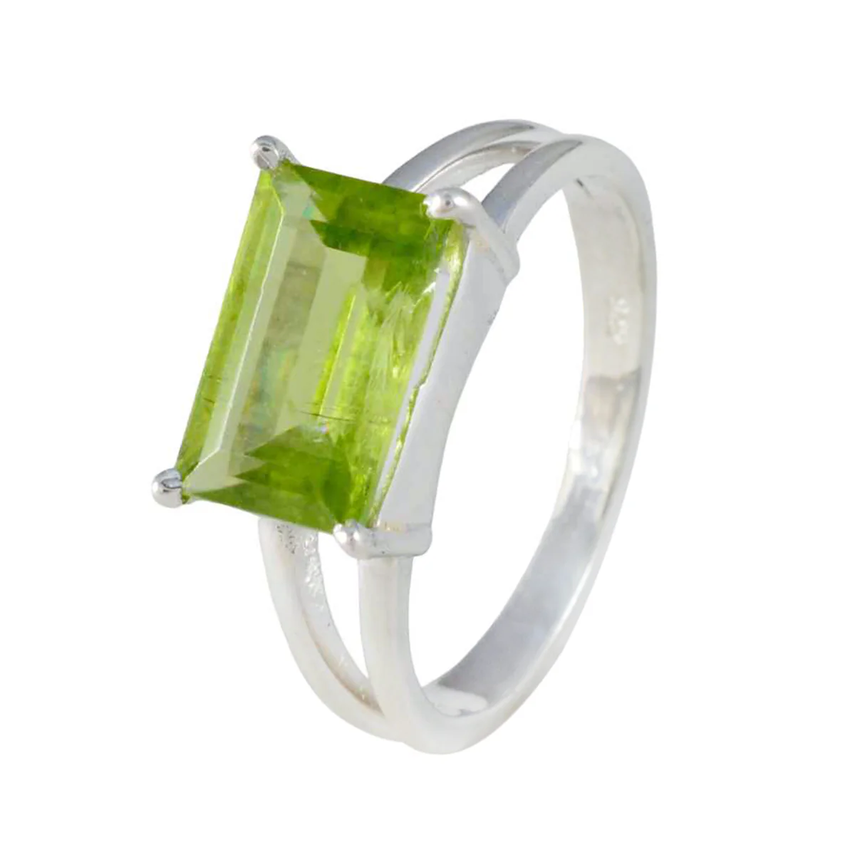 Peridot Solitaire Egyptian 92.5 Silver Green Gemstones Minimal Trendy Ring Jewelry - Image 2