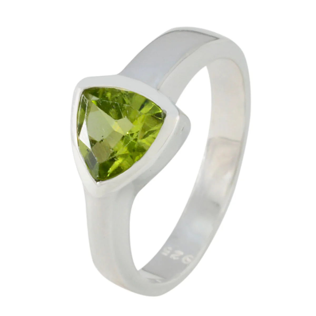 Peridot Solitaire Egyptian 925 Sterling Silver Green Gemstone Tiny Geometric Ring Jewelry - Image 2