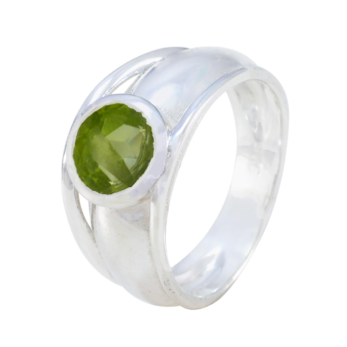 Peridot Solitaire Egyptian Silver Green Gemstone Classic Glamorous Ring Jewelry - Image 2