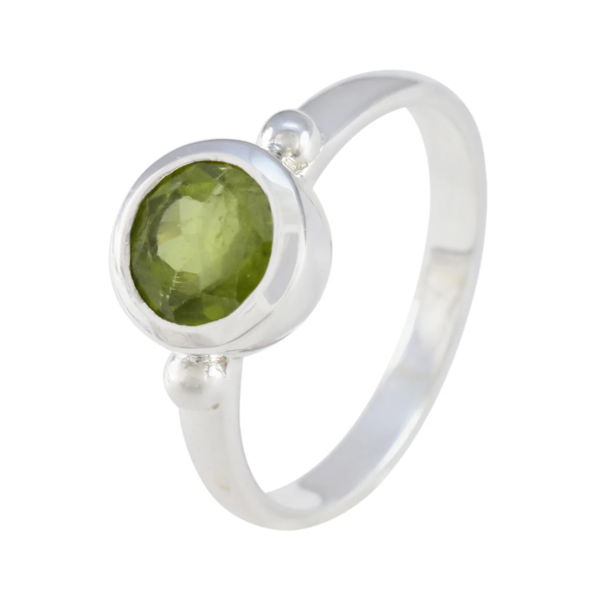 Peridot Solitaire German 925 Silver Green Gems Slim Modern Ring Jewellery - Image 2