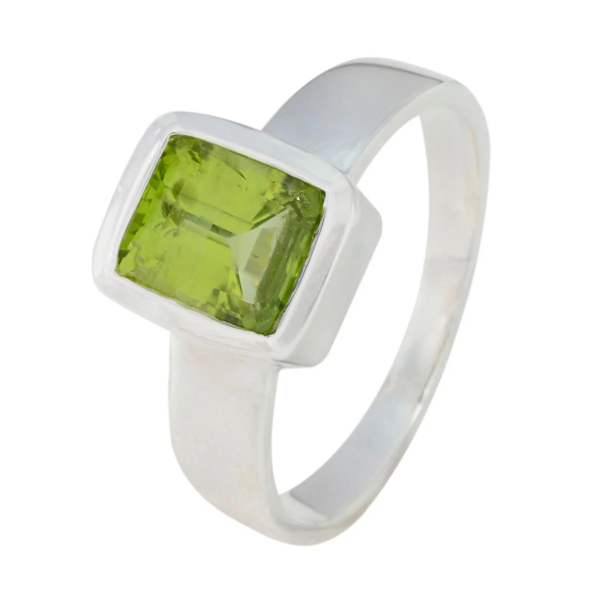 Peridot Solitaire Indian 92.5 Silver Green Gemstones Slim Sophisticated Ring Jewelry - Image 2