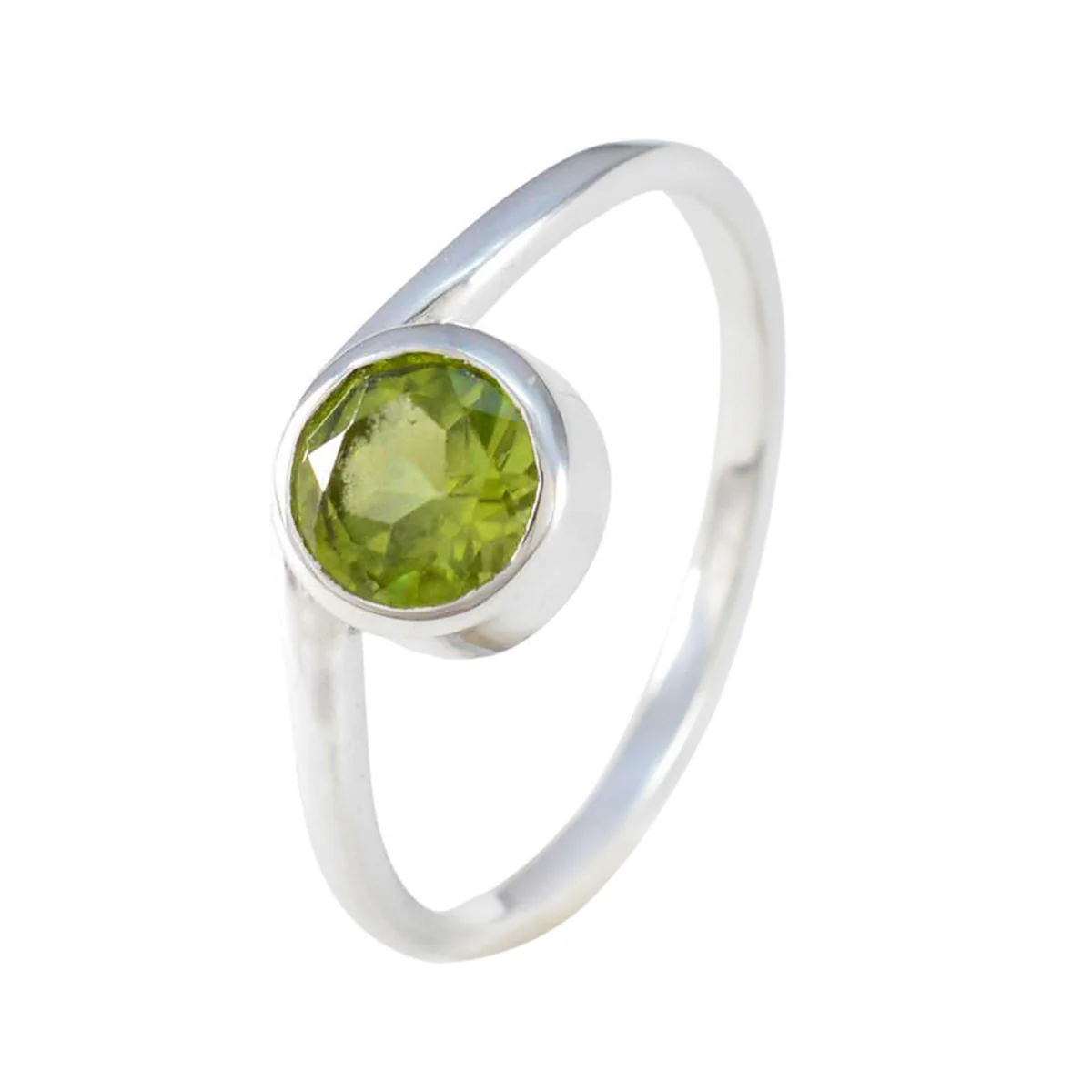 Peridot Solitaire Japanese 925 Sterling Silver Green Gemstone Delicate Contemporary Ring Jewelry - Image 2