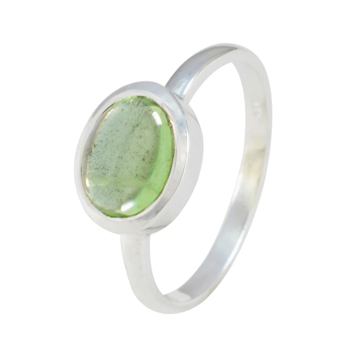 Peridot Solitaire Japanese Sterling Silver Green Gemstone Dainty Contemporary Ring Jewelry - Image 2