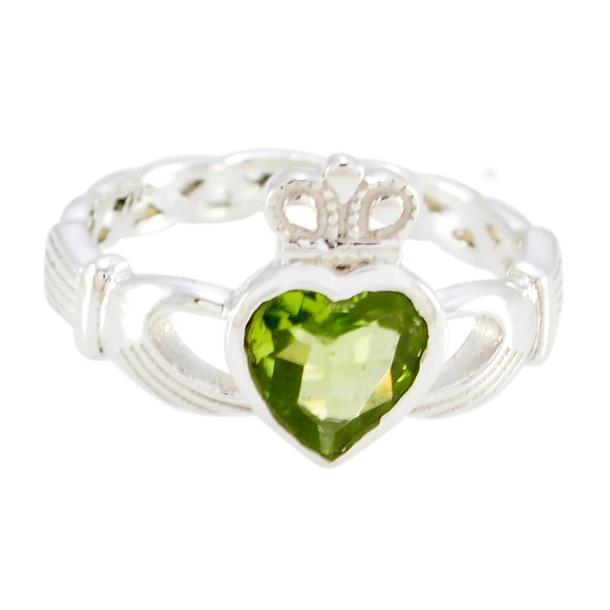 Peridot Solitaire Russian 925 Sterling Silver Green Gemstones Eye-catching wedding Ring Jewellery