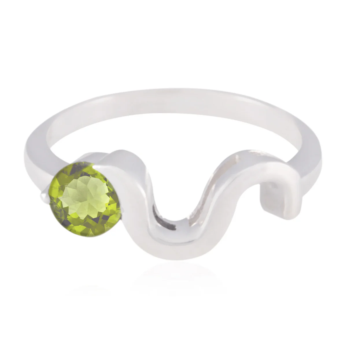 Peridot Solitaire Turkish 925 Sterling Silver Green Gems Whisper-thin Feminine Ring Jewellery
