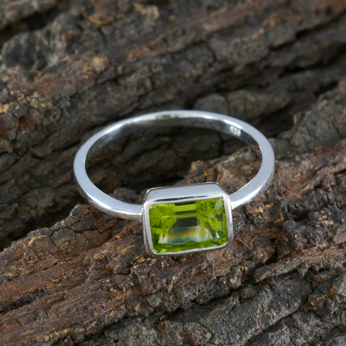 Peridot Solitaire Turkish Silver Green Gemstones Dainty Artisan Ring Jewelry - Image 3