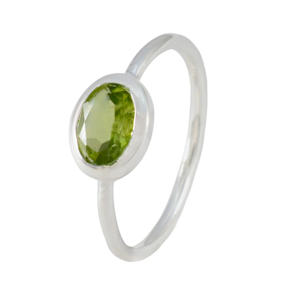 Peridot Solitaire Turkish Sterling Silver Green Gemstones Elegant Romantic Ring Jewelry - Image 2