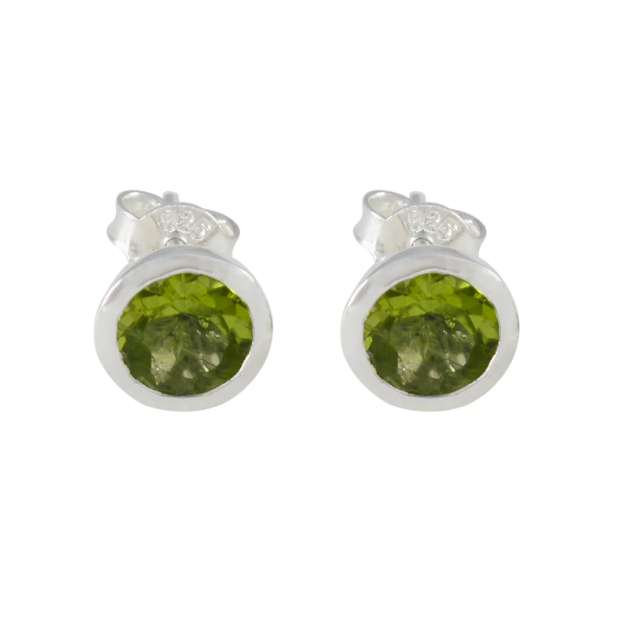 Peridot Spanish Zoe Solitaire Stud Green 925 Sterling Silver Earring