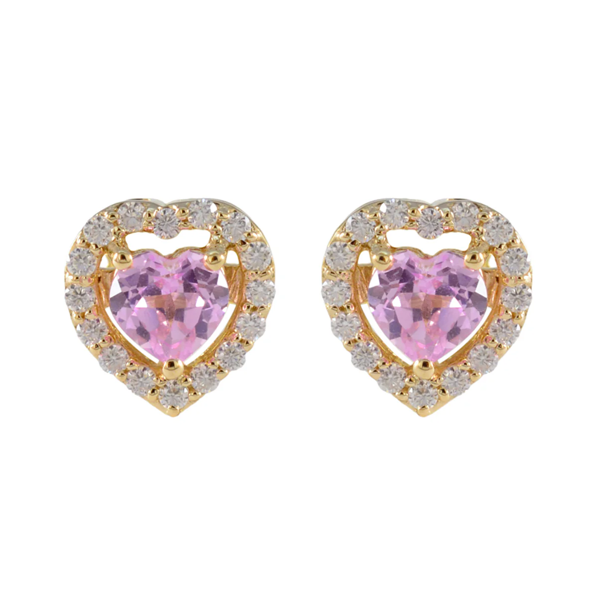 Pink CZ American María multiple Stud Pink 925 Sterling Silver Earring