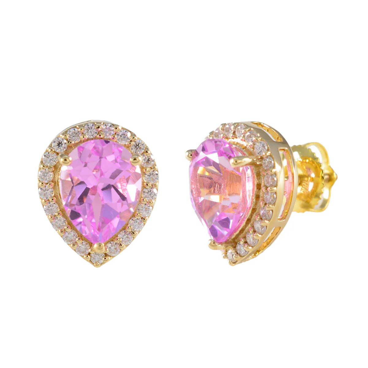 Pink CZ American Micaela multiple Stud Pink Sterling Silver Earring - Image 2