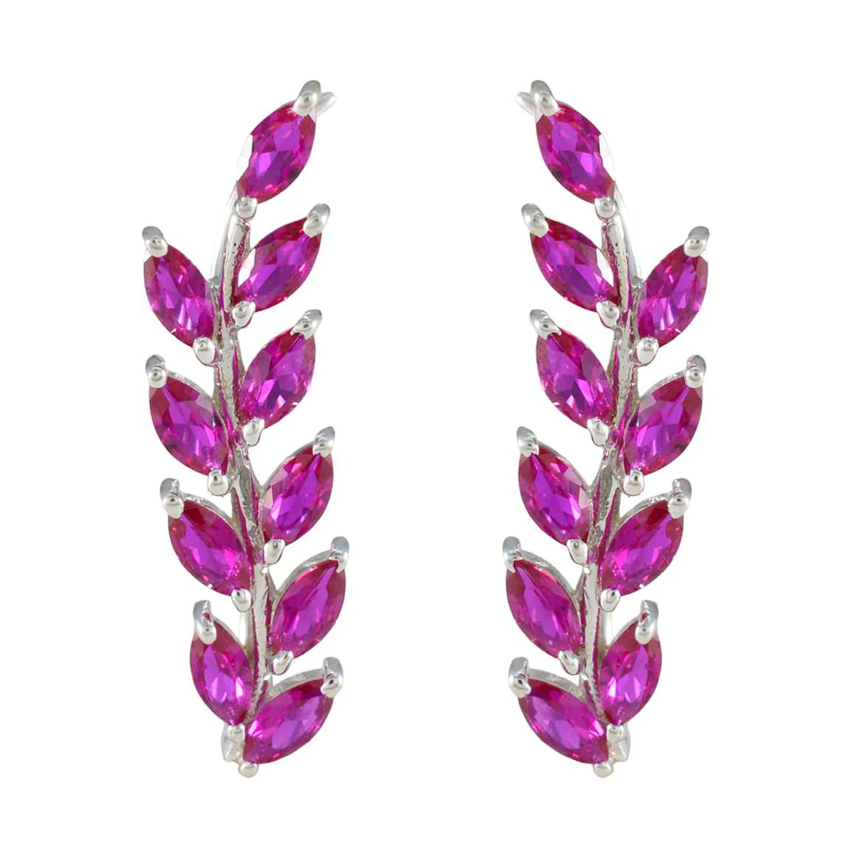 Pink CZ Japanese Scarlett multiple Dangle Pink 925 Silver Earring